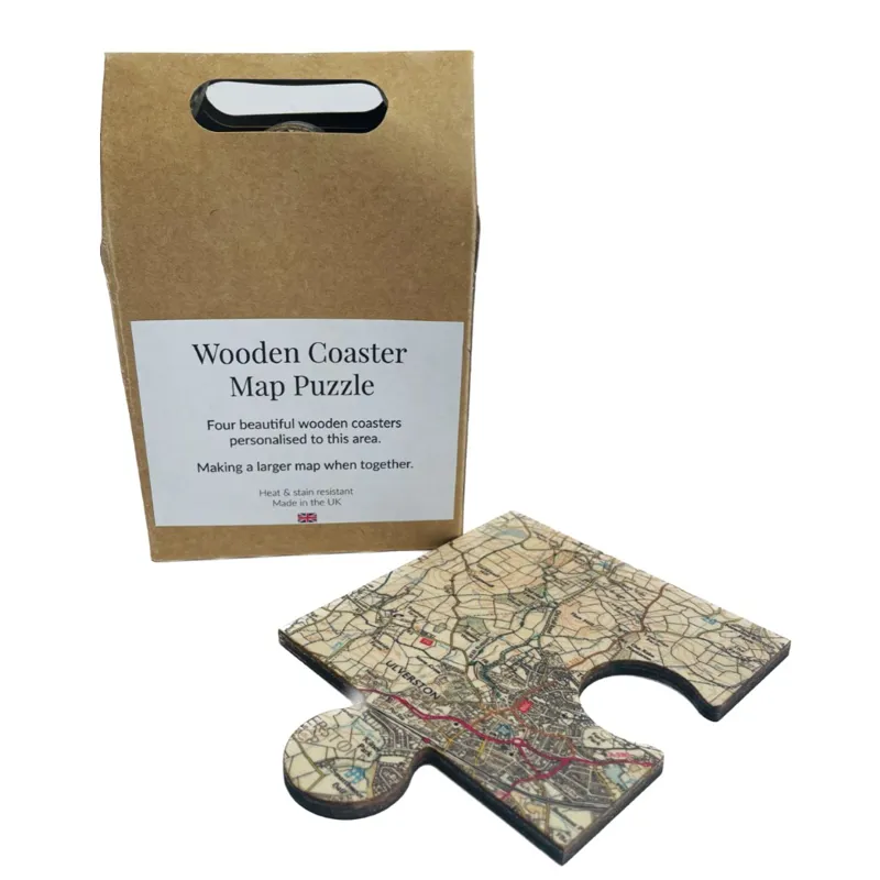 Ulverston Wooden Puzzle Coaster Set